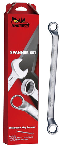8 Piece Double Ring Spanner Set