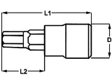 6mm Extra Long S2 Socket Bit