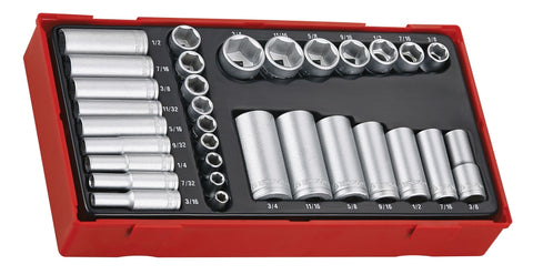 32 Piece 1/4"-3/8" Drive AF Socket Set                